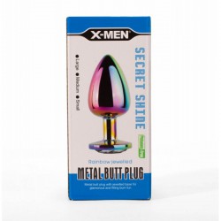 Metalowy korek analny z kryształem S Secret Shine Rainbow X-MEN
