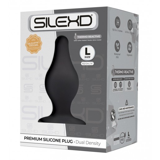Czarna silikonowa zatyczka analna rozmiar L Silexd