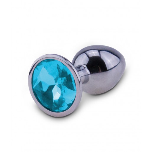 Metalowy korek analny z niebieskim kryształem rozmiar M RelaXxxx