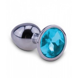 Metalowy korek analny z niebieskim kryształem rozmiar S RelaXxxx