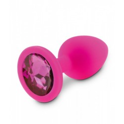 Różowy korek analny z różowym kryształem rozmiar M RelaXxxx