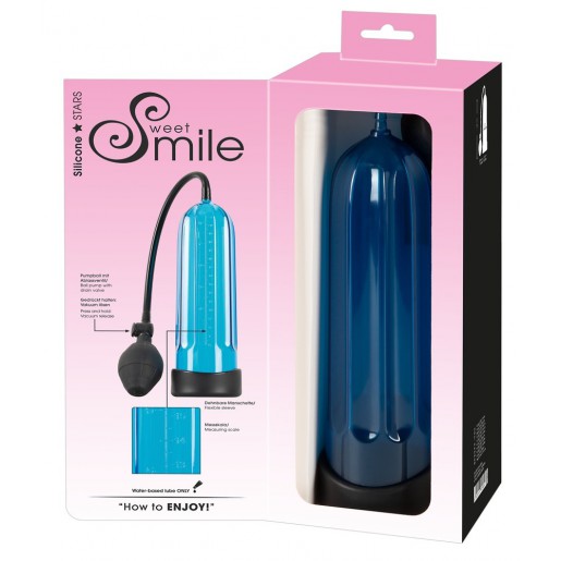 Niebieska pompka do powiększania penisa Sweet Smile