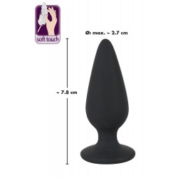 Czarny silikonowy korek analny Black Velvets 7,8cm