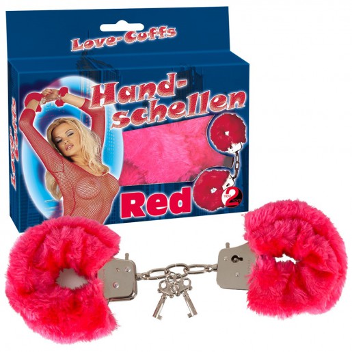 Kajdanki BDSM z czerwonym futerkiem You2Toys
