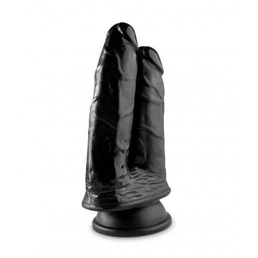Czarne podówjne dildo z przyssawką Double Cock Mr.Cock