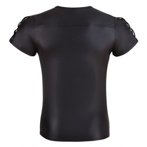 Czarna męska elastyczna koszulka Dominik NEK