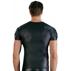 Czarna męska elastyczna koszulka Dominik NEK