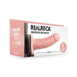 Cieliste wibrujące dildo strap-on dla mężczyzn RealRock 15cm