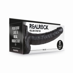 Czarne dildo strap-on dla mężczyzn RealRock 23cm