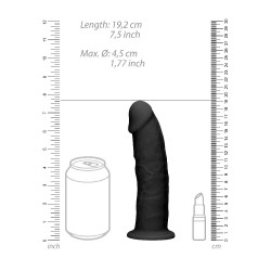 Czarne silikonowe dildo z przyssawką RealRock 19cm