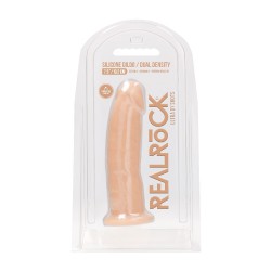 Cieliste silikonowe dildo z przyssawką RealRock 19cm