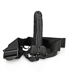 Czarne dildo strap-on dla mężczyzn RealRock 18cm