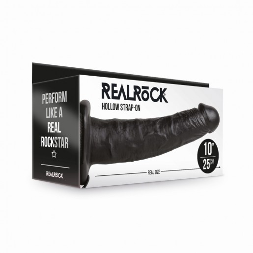 Czarne dildo strap-on dla mężczyzn RealRock 24,5cm
