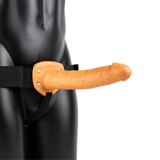 Karmelowe dildo strap-on dla mężczyzn RealRock 24,5cm
