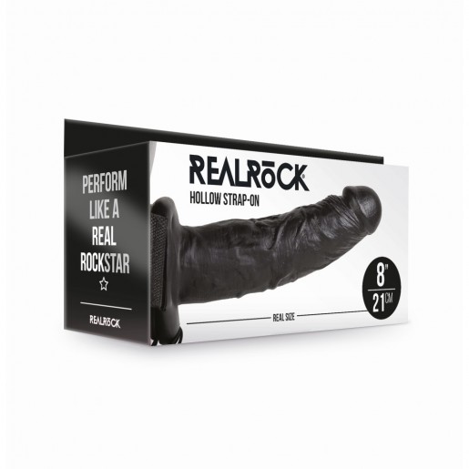 Czarne dildo strap-on dla mężczyzn RealRock 20,5cm