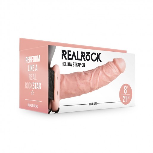 Cieliste dildo strap-on dla mężczyzn RealRock 20,5cm