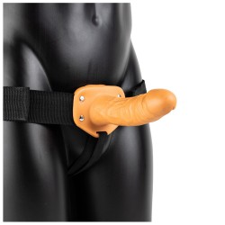 Karmelowe dildo strap-on dla mężczyzn RealRock 15,5cm