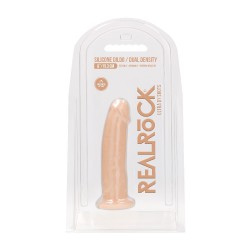 Cieliste silikonowe dildo z przyssawką RealRock 15cm