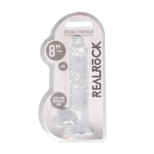 Przeźroczyste dildo z przyssawką RealRock 21cm