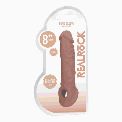 Karmelowa nakładka na penisa RealRock 20cm