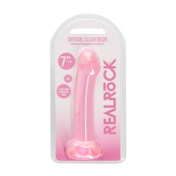 Różowe silikonowe dildo z przyssawką RealRock 17cm