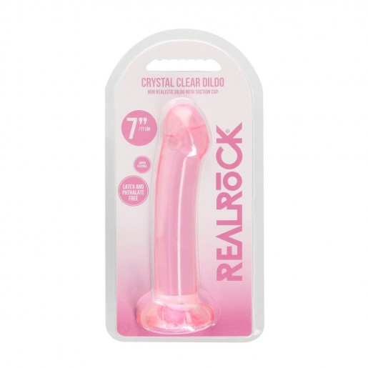Różowe silikonowe dildo z przyssawką RealRock 17cm