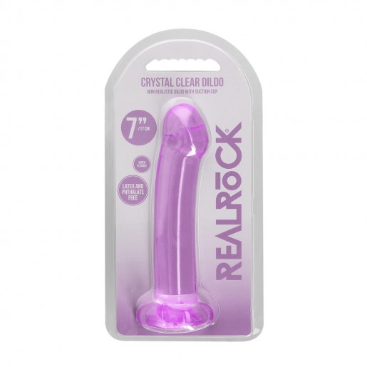 Fioletowe silikonowe dildo z przyssawką RealRock 17cm
