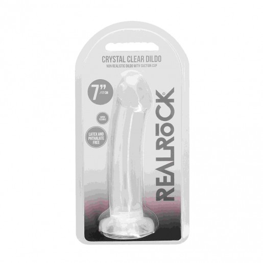 Przeźroczyste silikonowe dildo z przyssawką RealRock 17cm