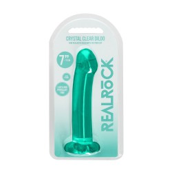 Turkusowe silikonowe dildo z przyssawką RealRock 17cm