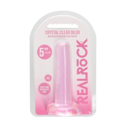 Różowe gładkie dildo z przyssawką RealRock 13,5cm