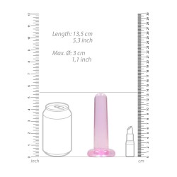 Różowe gładkie dildo z przyssawką RealRock 13,5cm