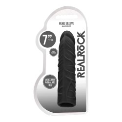 Czarna realistyczna nakładka na penisa RealRock 17cm