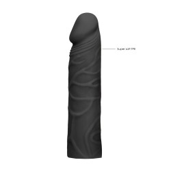Czarna realistyczna nakładka na penisa RealRock 17cm