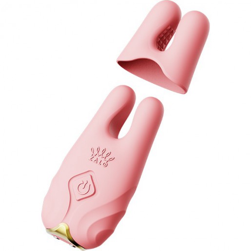 Zalo Nave różowe klamerki na sutki z wibracjami