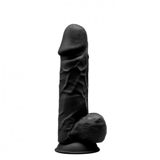 Realistyczne czarne dildo z przyssawką Silexd 21,5cm