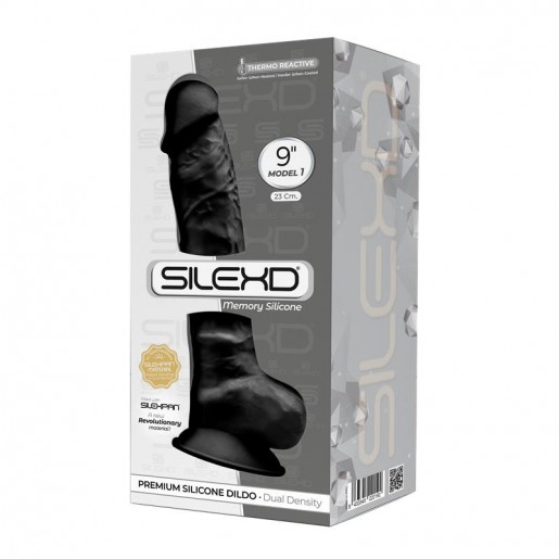 Realistyczne czarne dildo z przyssawką Silexd 23cm