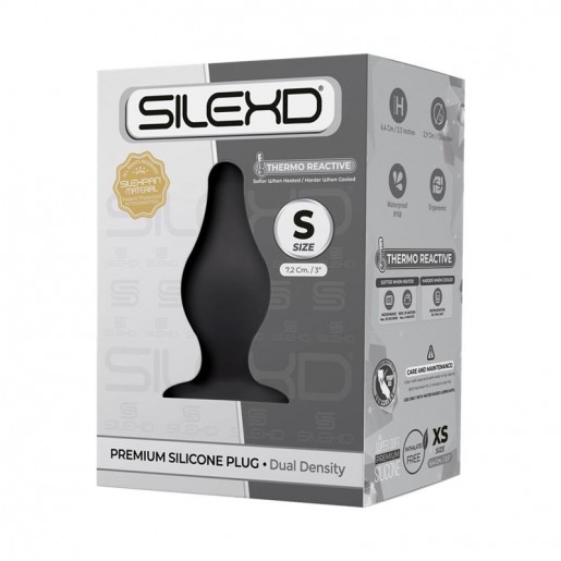 Czarna silikonowa zatyczka analna rozmiar S Silexd