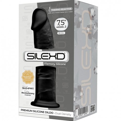 Realistyczne czarne dildo z przyssawką Silexd 19,2cm