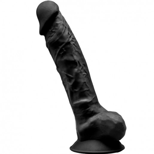 Realistyczne czarne dildo z przyssawką Silexd 20cm