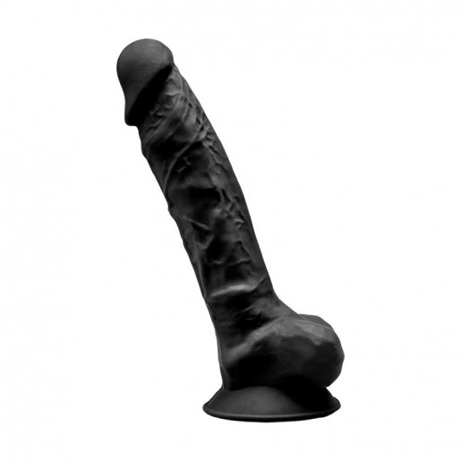 Realistyczne czarne dildo z przyssawką Silexd 17,5cm