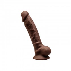 Realistyczne brązowe dildo z przyssawką Silexd 17,5cm