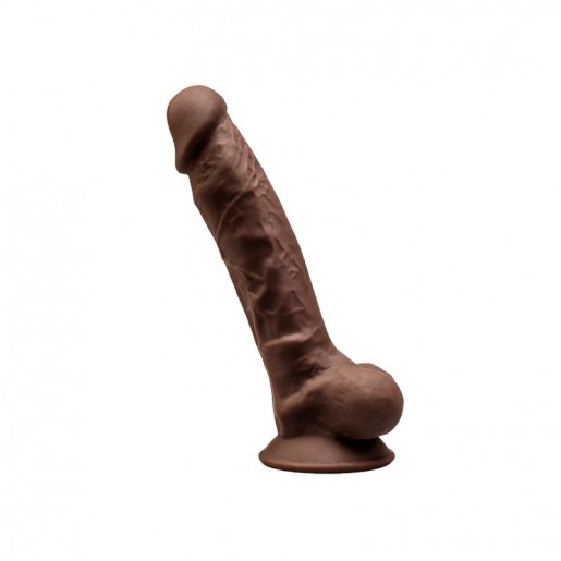 Realistyczne brązowe dildo z przyssawką Silexd 17,5cm