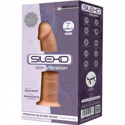 Cieliste wibrujące dildo z przyssawką Silexd 17,5cm