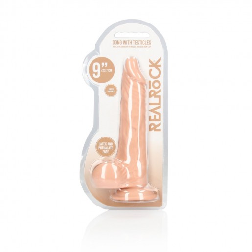 Cieliste dildo z przyssawką RealRock 23cm