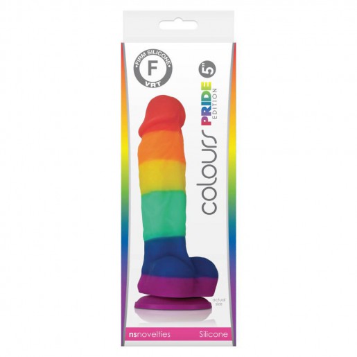 Dildo silikonowe 17,5 cm tęczowe