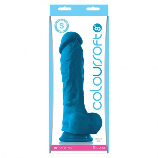 Dildo miękkie ColourSoft 20 cm niebieskie