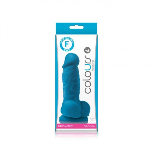 Dildo silikonowe Colours Pleasures 9,5 cm niebieskie