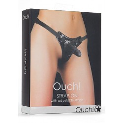 Dildo OUCH z uprzężą strap-on 11cm czarne