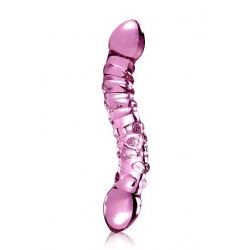 Dwustronne szklane dildo Icicles nr 55 różowe