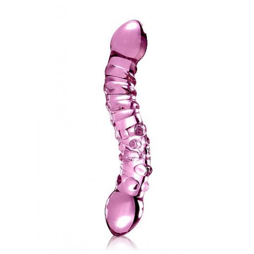 Dwustronne szklane dildo Icicles nr 55 różowe